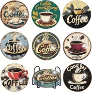 8 varmebrikker med kaffe motiver. Sæt 3